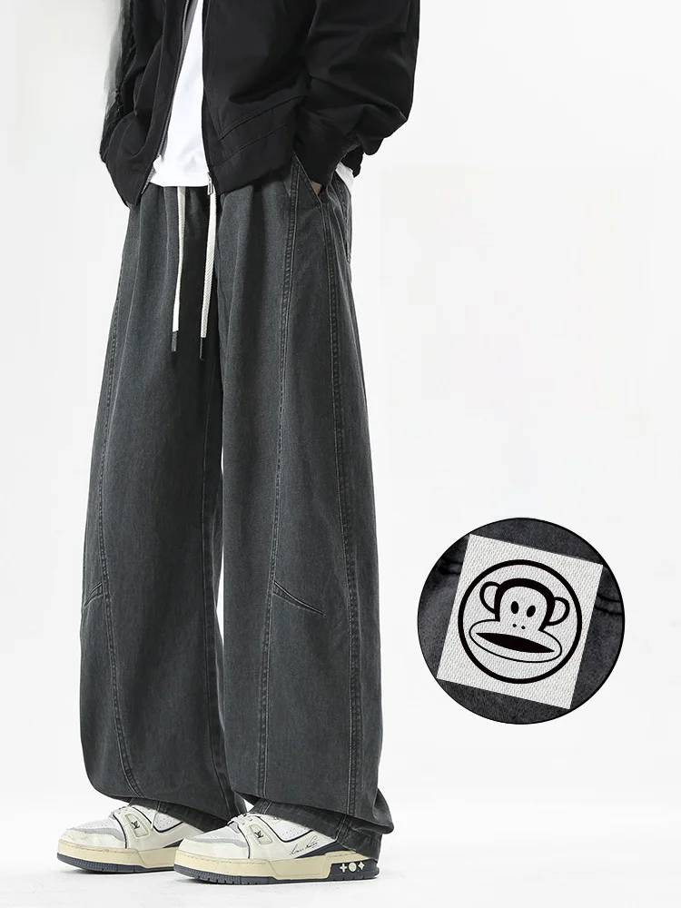 

Мужские повседневные брюки Paul Frank в американском ретро-стиле, осенние, новые, свободные, прямого кроя, из хлопка, удобные, прямого силуэта