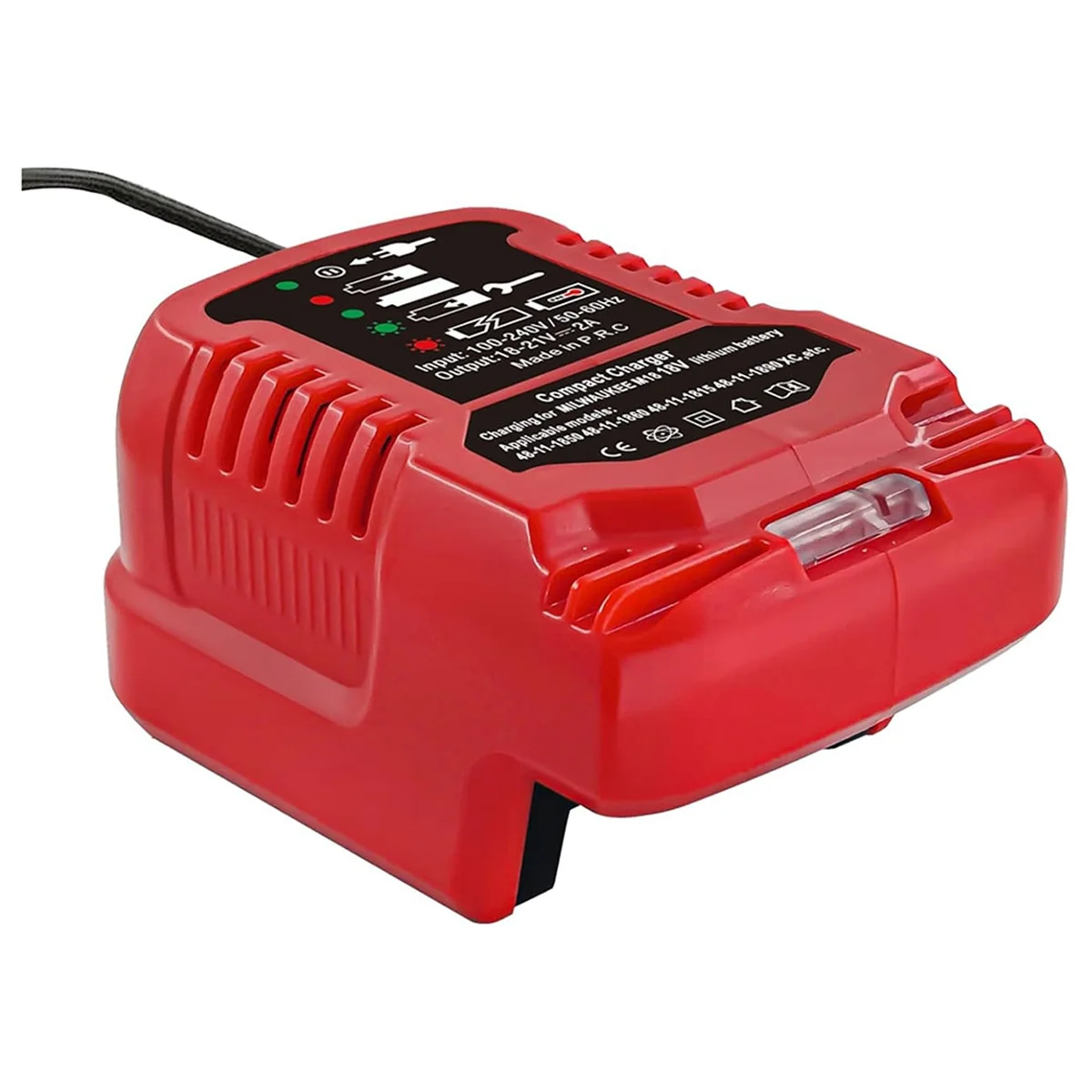 

B50C Replace Mini Charger for Milwaukee M18 18V Battery,1/4 Size of For-Original,for 48-11-1850 48-11-1840 48-11-1815 EU Plug