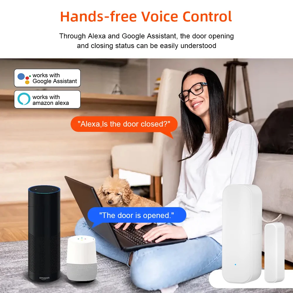 Onenuo Tuya Slimme Wifi Deur Sensor Open Close Detector Smartlife App Control Notification Compatibel Met Alexa Google Home