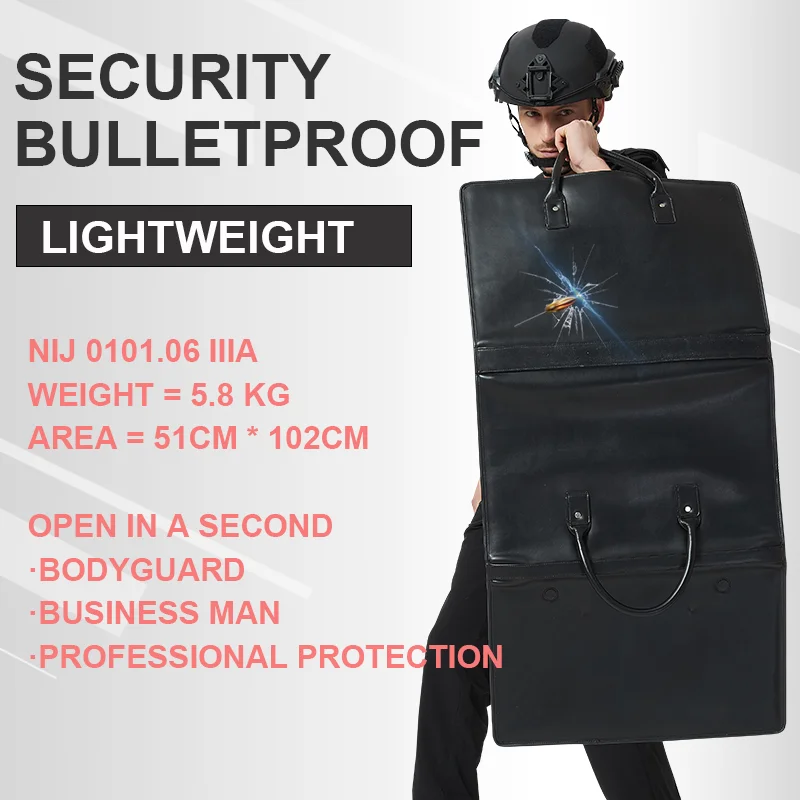 

FaithShield NIJ Level IIIA Bulletproof Briefcase Ballistic Body Armor Handbag Tactical Concealed Bodyguard Business man Safe Bag