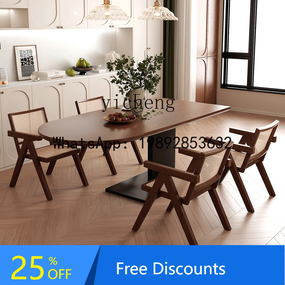AB  solid wood dining table semi-round against the small apartment dining table creative island dining