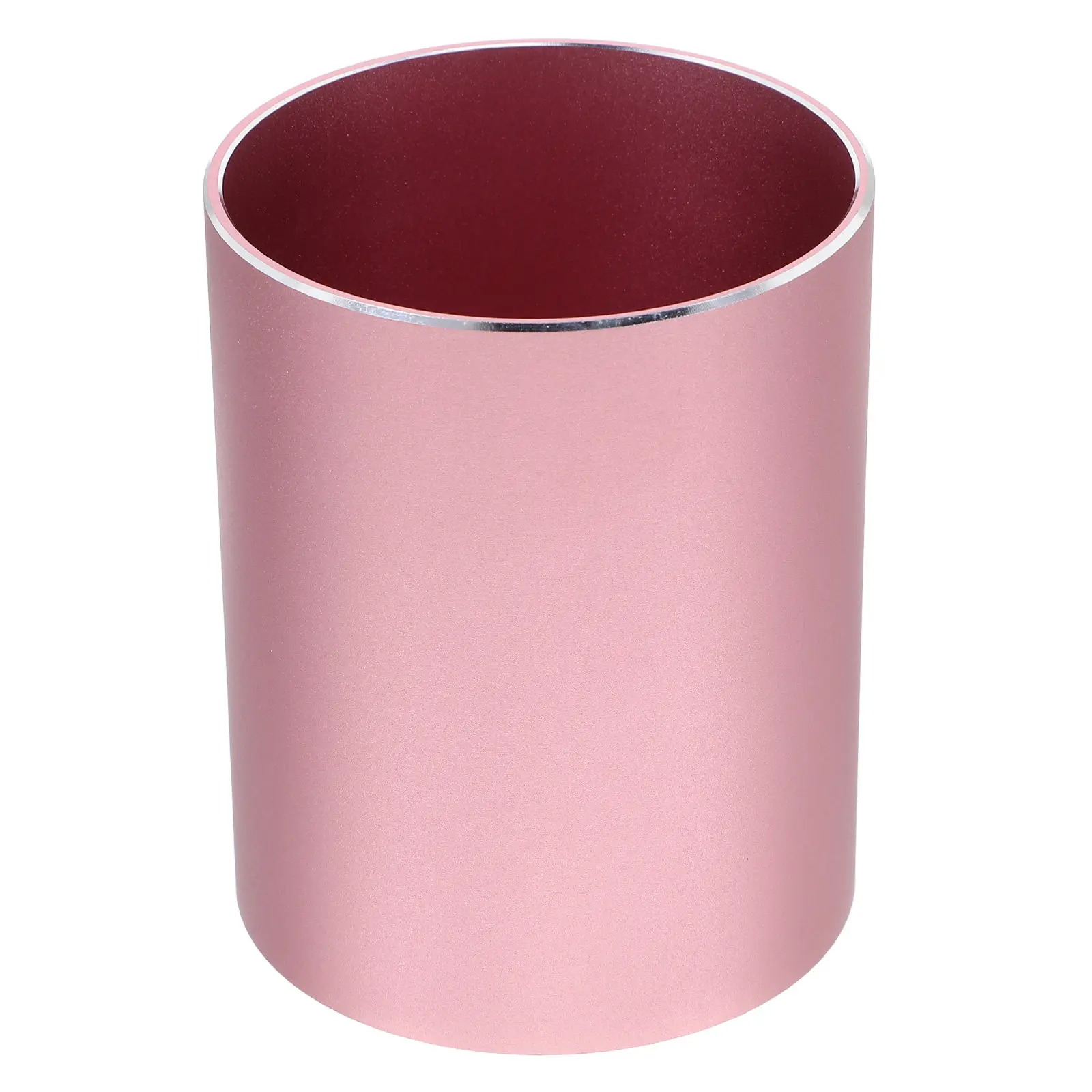 Aluminum Alloy Desk Pen Holder Round Pencil Cup Organizer Stable Non-Slip Base Soft Interior Protection for Office School