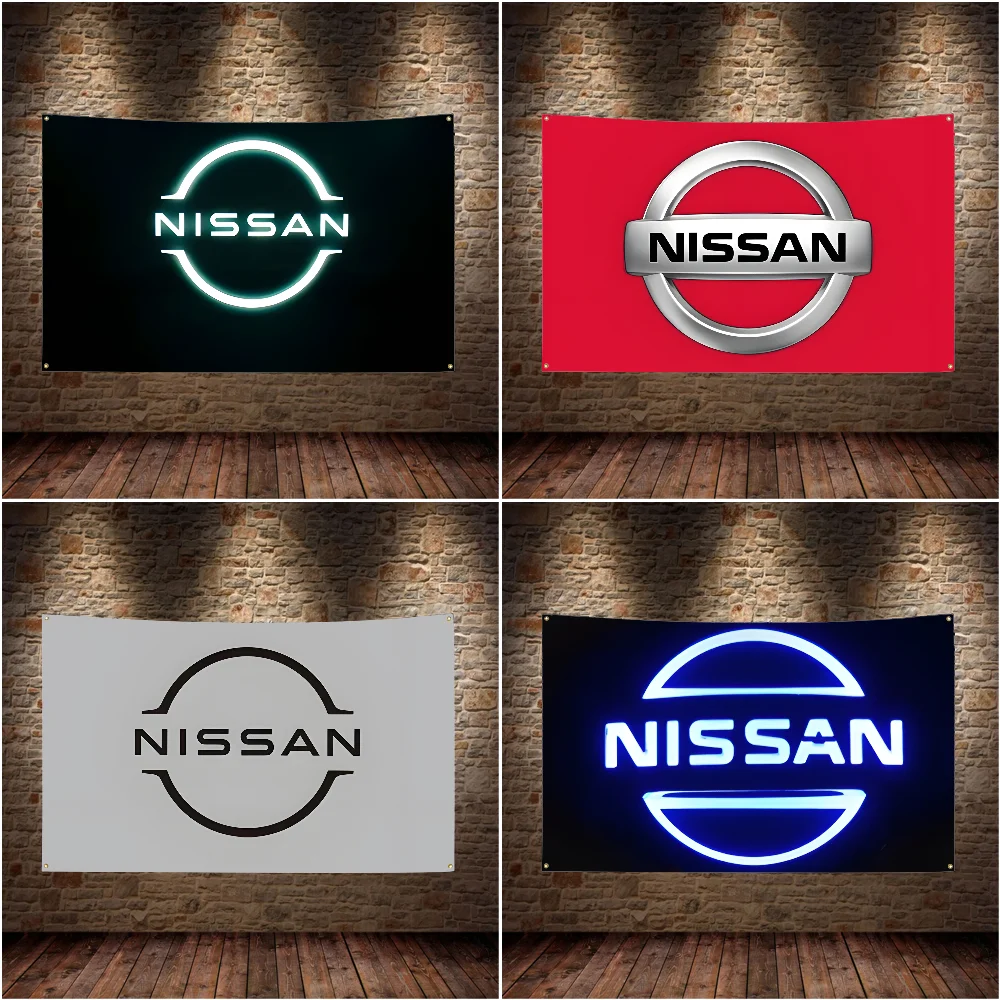 N-Nissan Flag Polyester Digital Printing Banner For Bedroom Wall Art Tapestry Decoration Flag