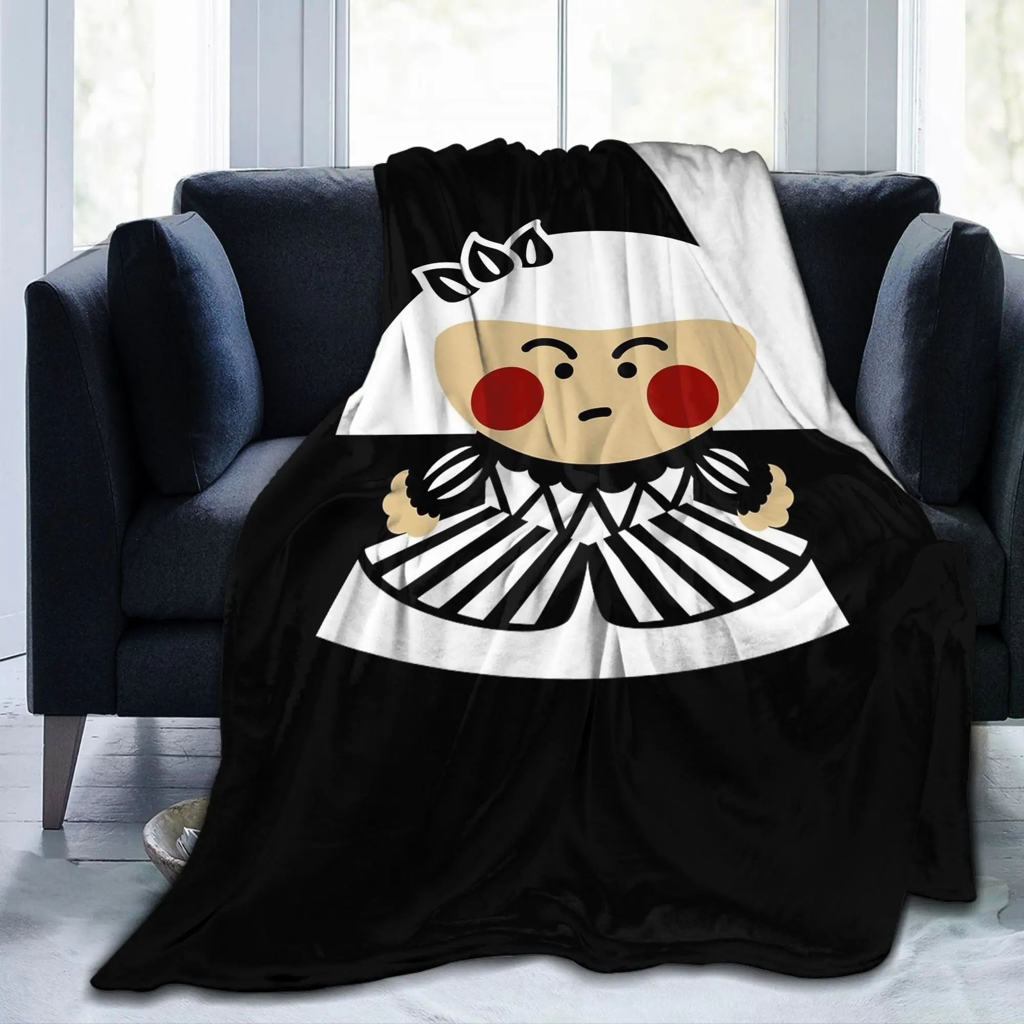 Las Meninas Velazquez Mari Barbola Wool Blankets Cute Chibi Art Bedding Throw Blankets for Home Sofa Ultra-Soft Gift Breathable