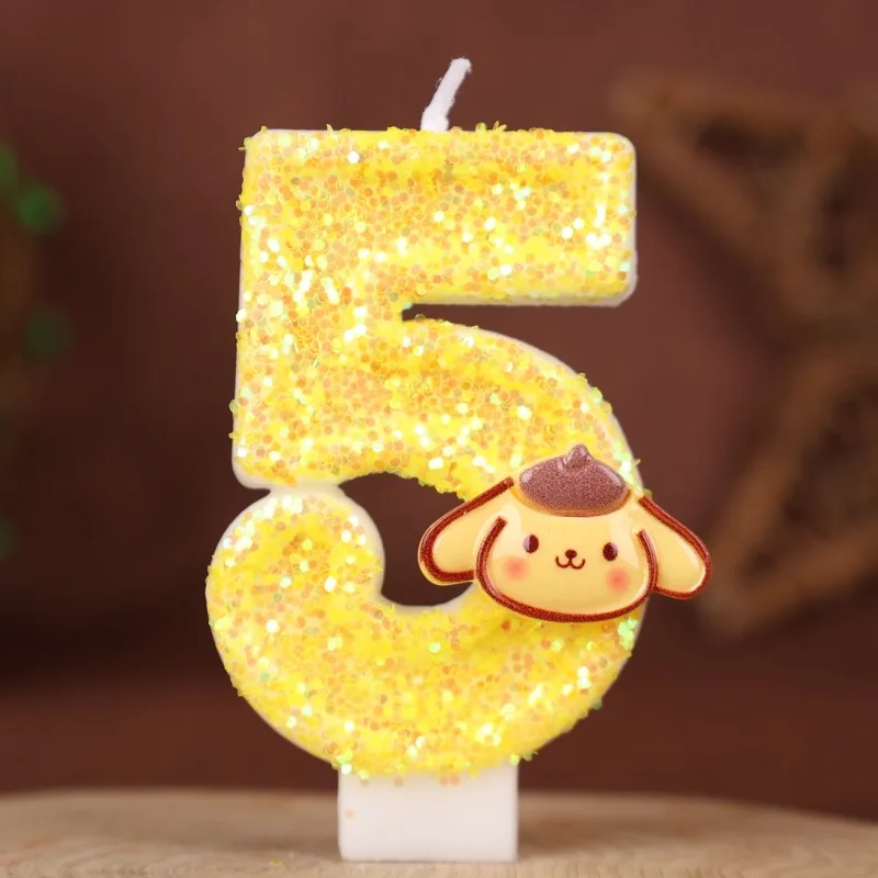 لطيف Onpompurin شمعة عدد 0-9 كعكة عيد ميلاد الديكور حفلة عيد ميلاد الطفل دش الشموع المشهد الديكور الهدايا