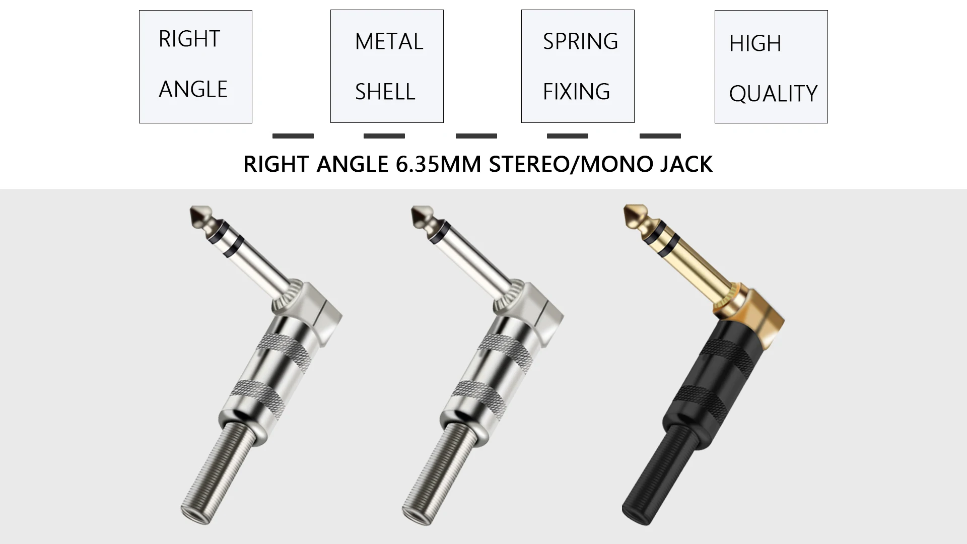 6,35 mm Mono/Stereo-Audio, symmetrisches TS/TRS 1/4 Winkel-zu-Winkel-Lautsprecher-Verstärkerkabel für Gitarrentastatur ‎ Zweikanaliges Kabel 1 Stück – Detail 6