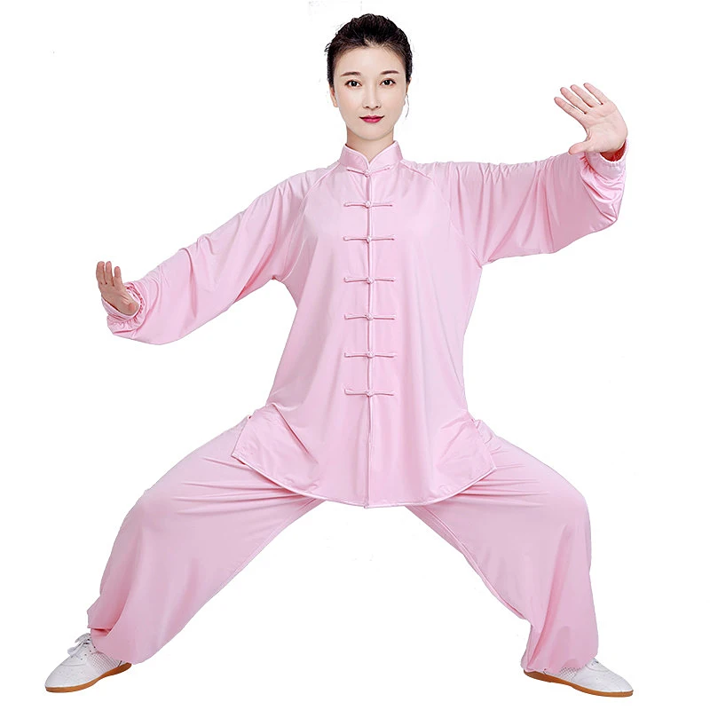 Women's Milk Silk Ice Silk Tai Chi Suit - Unisex Summer Spring Autumn Martial Arts Qigong Practice Training Set