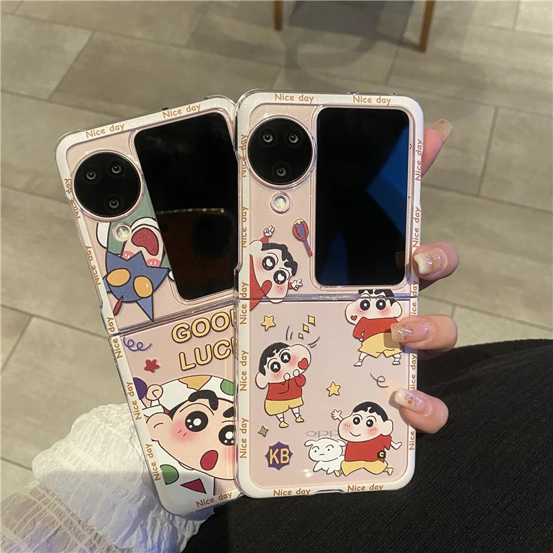 Toy Anime Good Luck Crayon Boy Disney Snow White Seven Dwarfs FOR OPPO Find N N2 N3 Flip VIVO X Flip FOLD Cover Phone Case