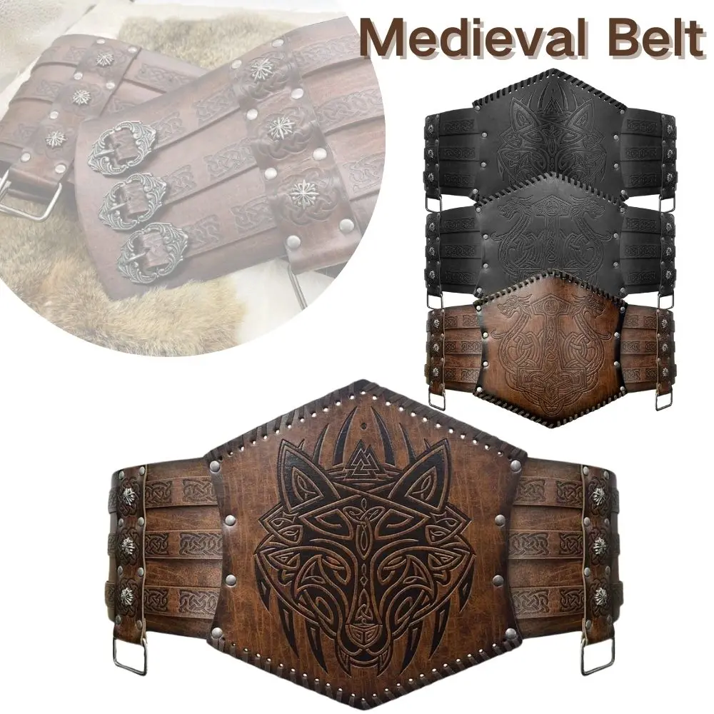 Halloween Medieval Belt Viking Knight Costume Cosplay Accessories for Men Women Steampunk Medieval Corset Waistband Pouch Bags