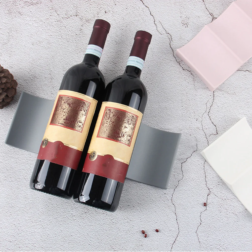 

Horizontal Rack Countertop Plastic Stackable Bottle Holder Secures 10 Bottles Anti Skid Bottom Fits Fridge Kitchen Storage