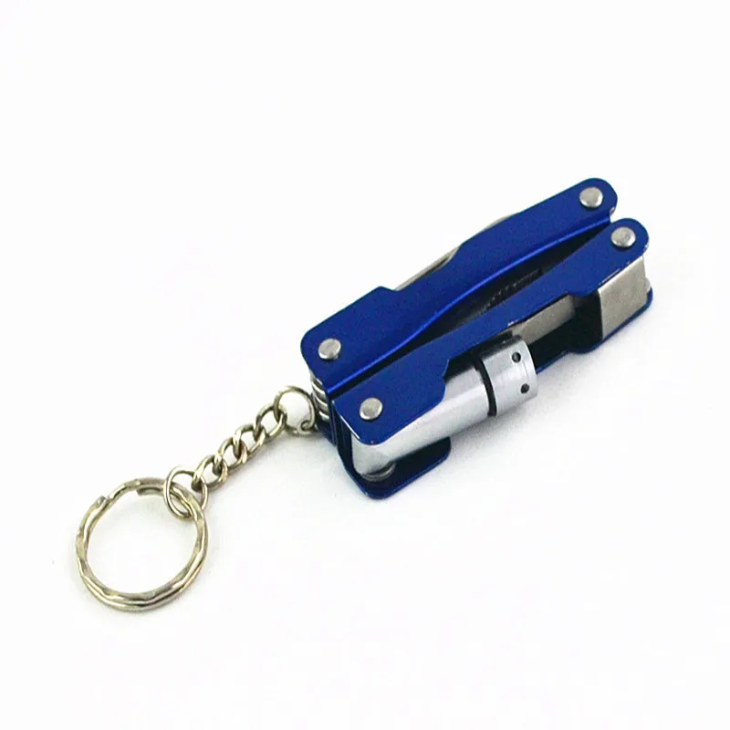 3CR13 Stainless Steel Multi Pliers 9 In 1 Functions Aluminum Alloy Multitool Mini Outdoor Camping Gear LED Plier