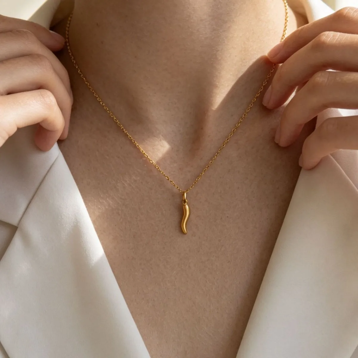 Chilli Pepper Necklace Stainless Steel Charm Necklace Italian Pepper Pendant Necklace