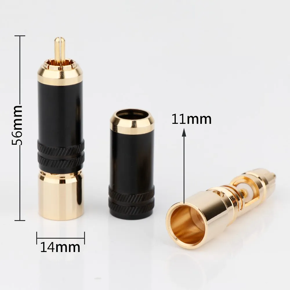 4 قطعة Preffair النحاس الذهب لوحة قفل قابس RCA جمع موصل اللحيم لتقوم بها بنفسك Hifi موصل خط الصوت