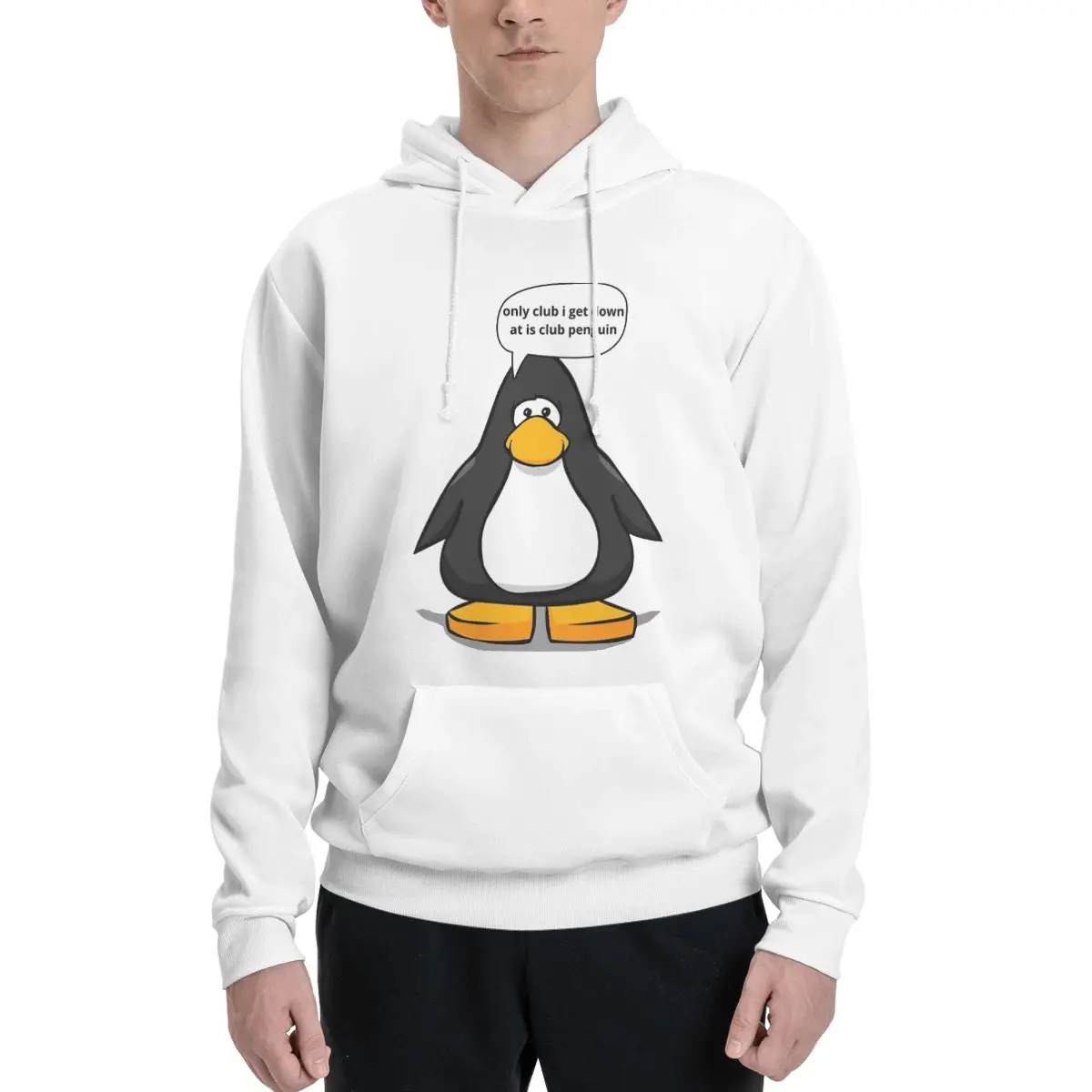 Capuz de poliéster Club Penguin masculino, moletom quente, dif cores tamanhos