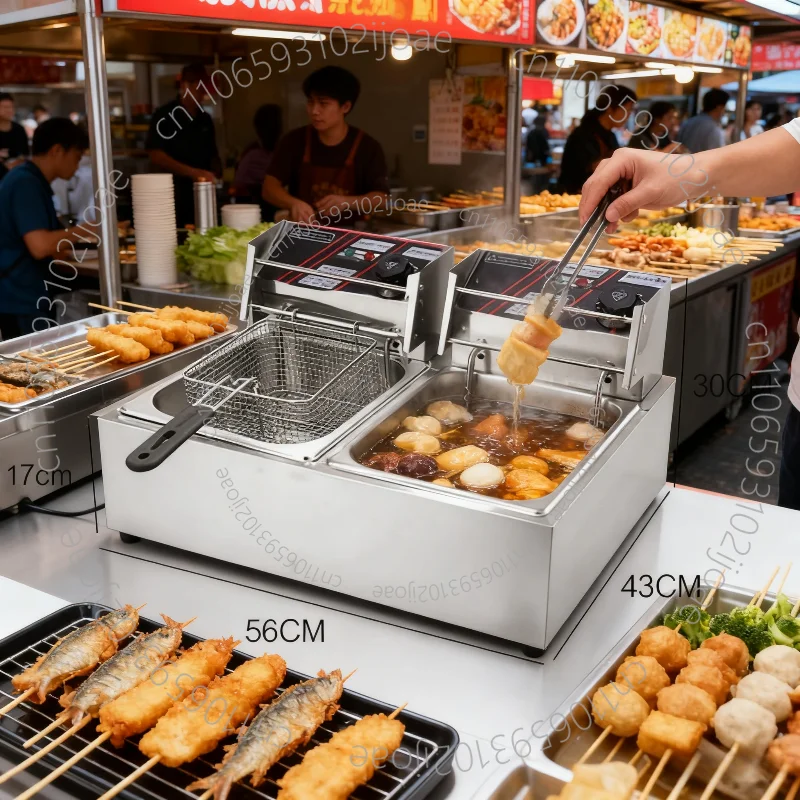 Electric hot pot & spicy noodle machine food stall equipment nine grid cooking pot