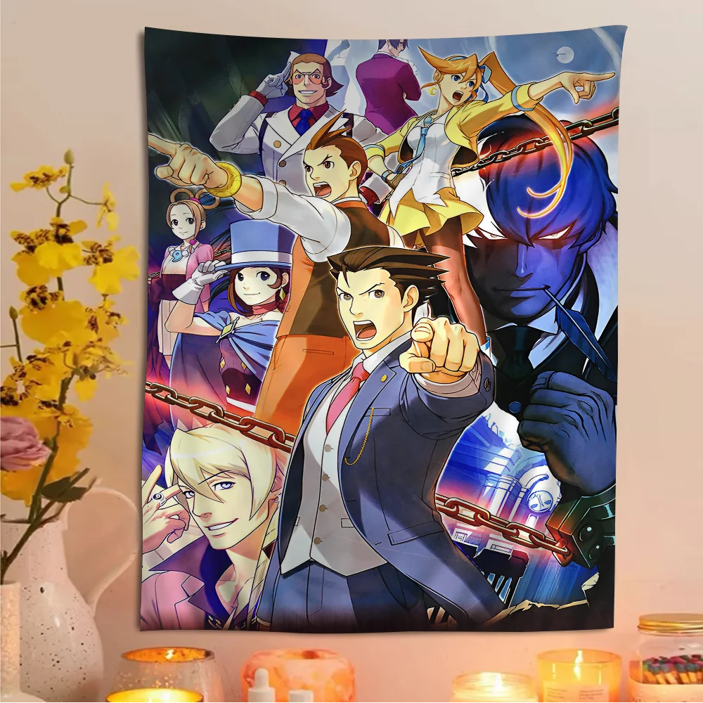 Ace Attorney Anime Colorful Tapestry Wall Hanging Bohemian Wall Tapestries Mandala Wall Art Decor