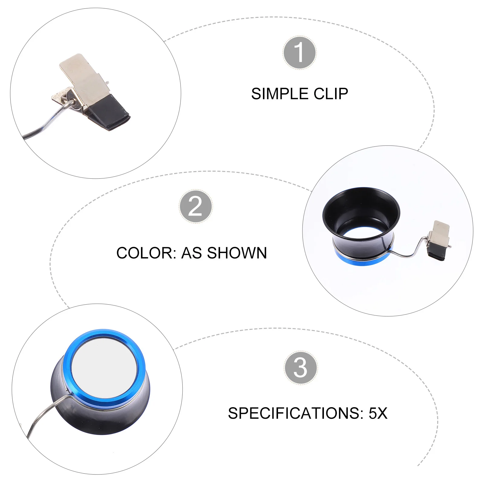 

Watch Repairing Magnifier with Comfortable Clip-on Design Light Weight Portable for Watchmaker Tool Jewelry Inspection Loupe