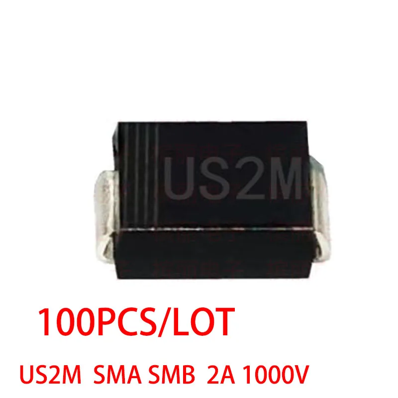 100PCS/LOT US2M SMA SMB 2A 1000V SMD Ultrafast recovery diode