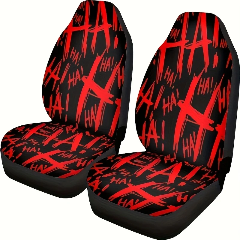 [Joker HA! Car Seat Covers] 2pcs Joker HA! Print Car Seat Covers | Universal Auto Front Seats Protector For Car, SUV, Truck, Sed