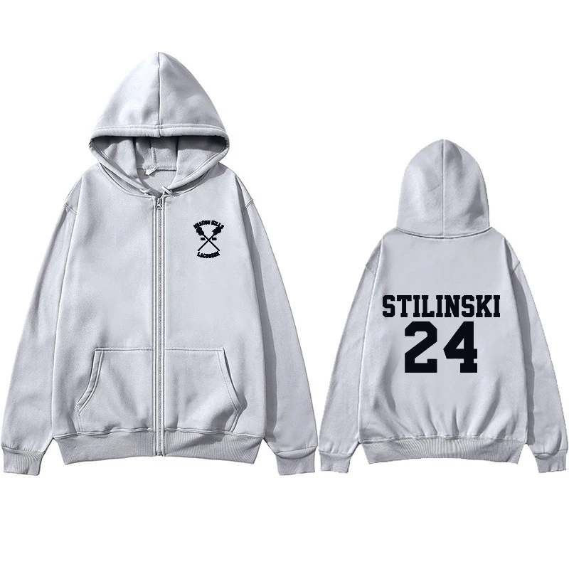 

Stilinski 24 Zipper Hoodie Oversized Zipper Hoodie Streetwear Women's Sweatshirt Pocket Long Sleeve Stilinski 24 Zipper Hoodie