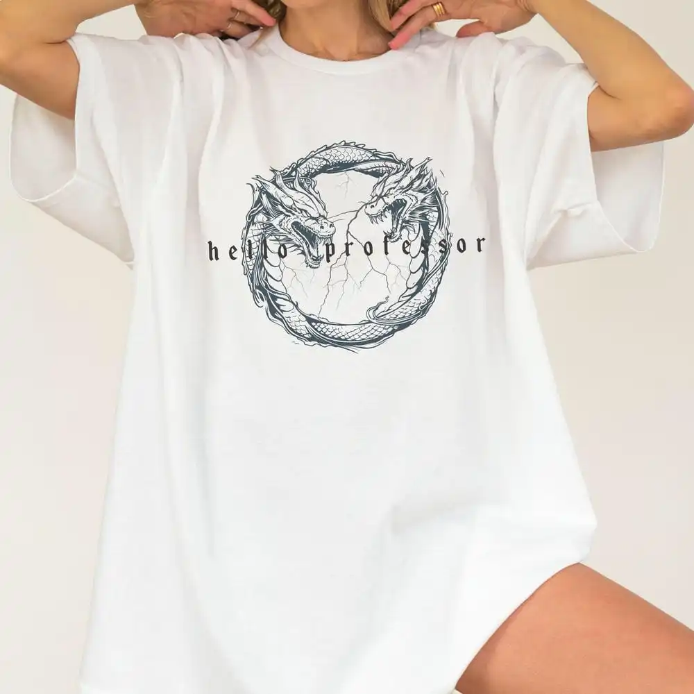 

Винтажная рубашка Hello Professor Xaden Riorson, оникс Storm Fourth Wing Merch Xaddy, футболка унисекс, хлопковая футболка Y2K, повседневная модная уличная одежда