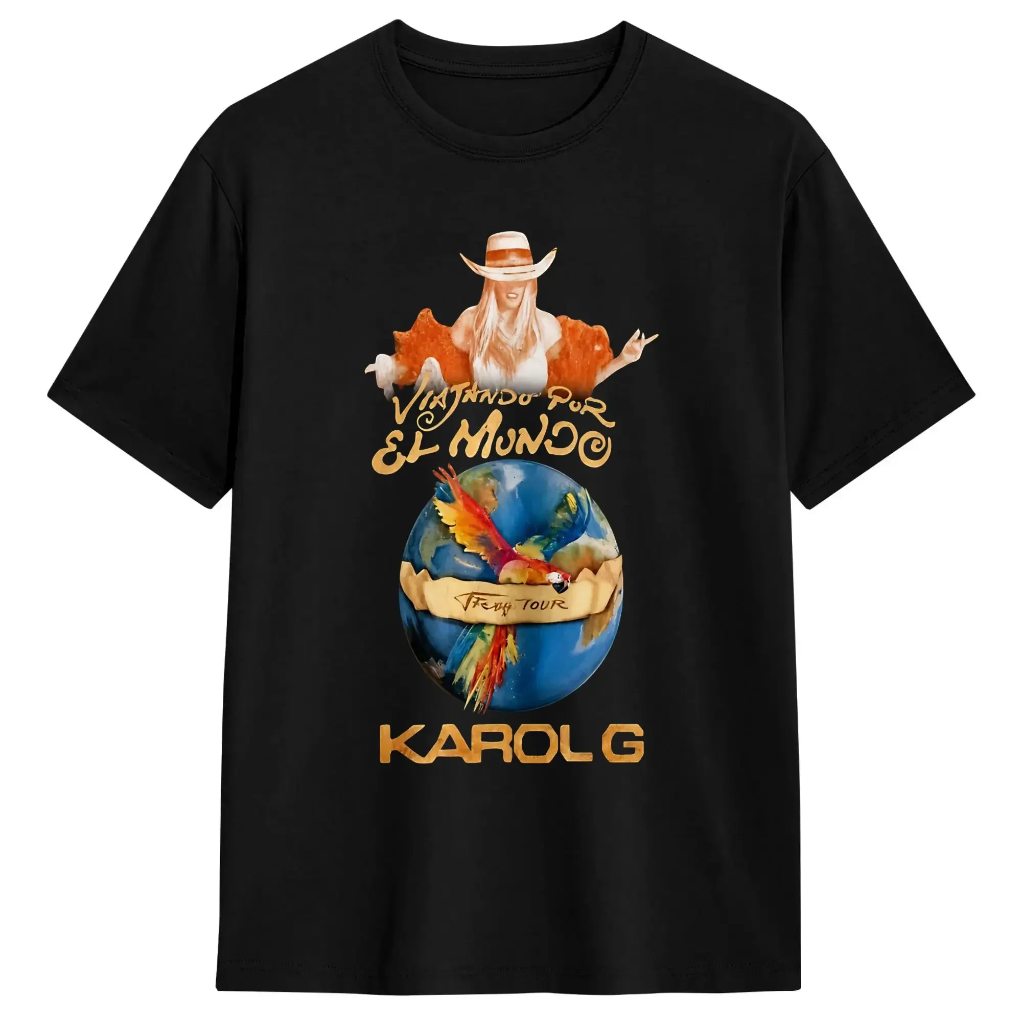 Vintage Singer K-Karol-G KG T-Shirt for Men Crew Neck 100% Cotton T Shirts  Short Sleeve Tee Shirt Gift Idea Clothing
