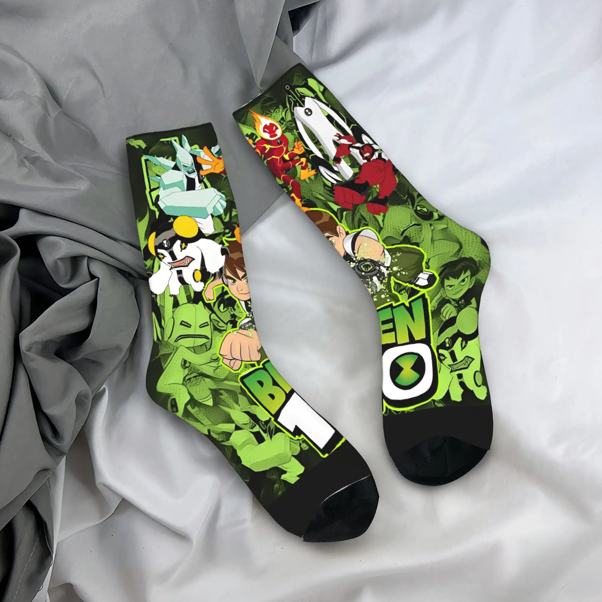 Ben 10 Omnitrix Unleashed Stockings  Leisure Socks Unisex Men Quality Socks Winter Skateboard Design Anti Skid