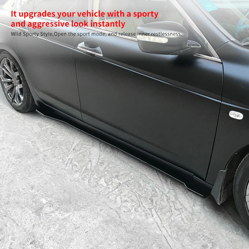 

Automotive Modification Parts Black/Carbon Fiber Look ABS Car Side Skirt Extension Lip Splitter Lip For Honda Accord 2008-2013