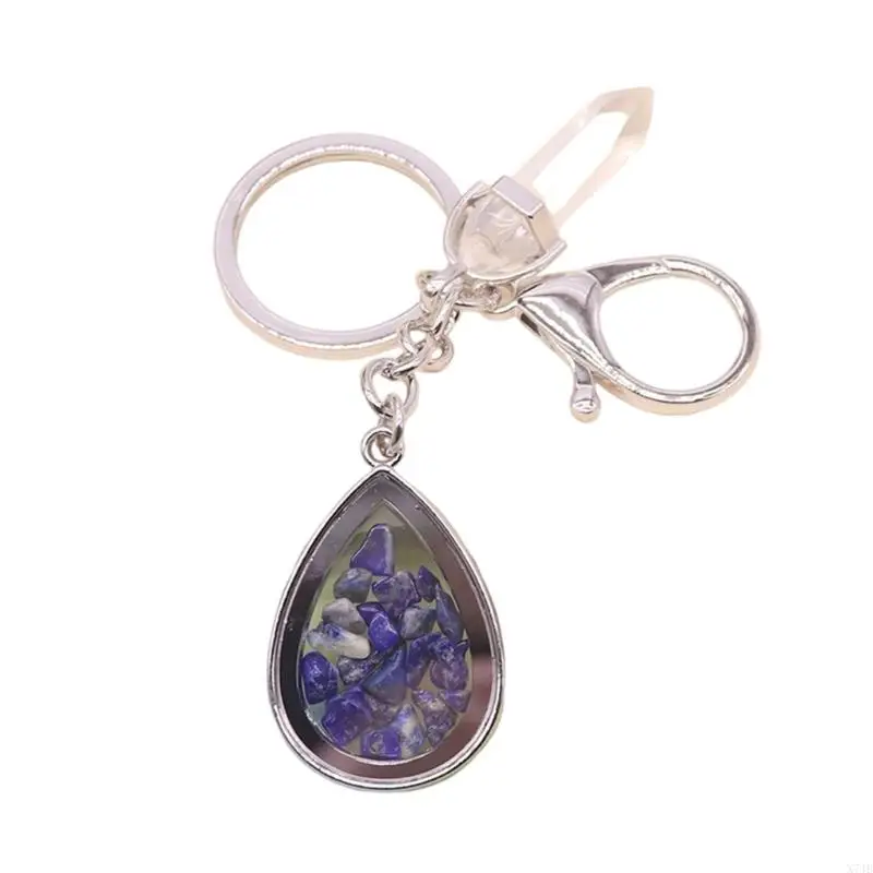 Practical Tear Drop Shaped Crystals Holder With Metal Alloy Attachment