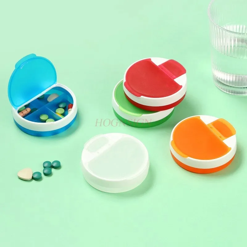 Pill box, portable medicine storage box, four grid medicine box, plastic box, divided tablet box