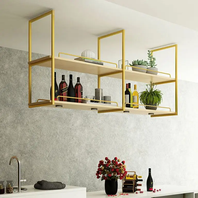 

Nordic solid wood kitchen bar hanger rack wall wine rack
