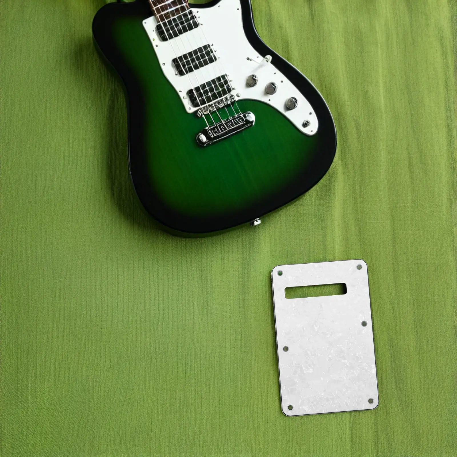2Pcs Guitar Back Plate Cover for Electric Guitar 6-Hole Design with Smooth Edges Tremolo Cavity Dust Shield Component
