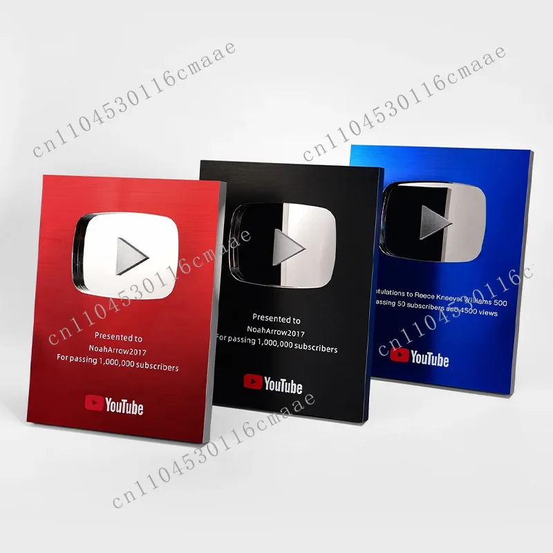 

Universal Customizable YT Play Button/Play Button Creator Subscriber Award Milestone Plaque