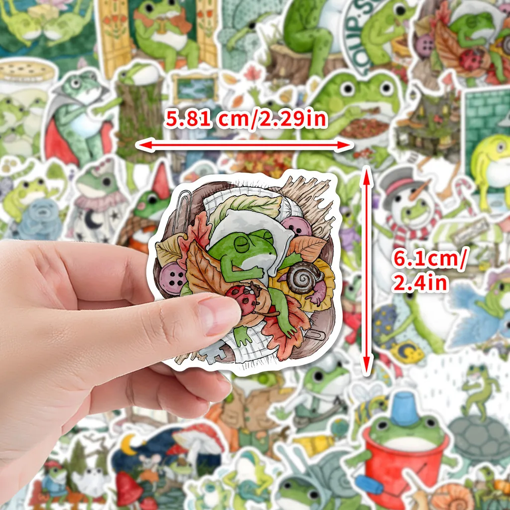 50PCS Cute Frog Graffiti Stickers - Creative Cartoon Waterproof Decor for Water Cup & Phone( Anime Worlds Store)