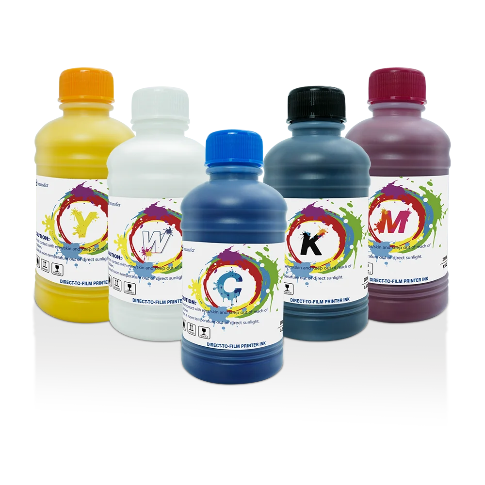 CMYKW High Premium Dtf Ink 250ML X 5bottle Textile Pigment Ink For Dtf Film Printer Printing