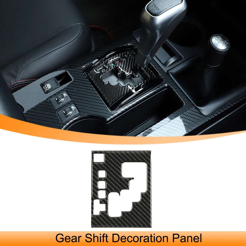 

for 4Runner 2010-2022 Car Gear Shift Decoration Stickers Real Soft Black Carbon Fiber Interior Accessories Moulding Styling