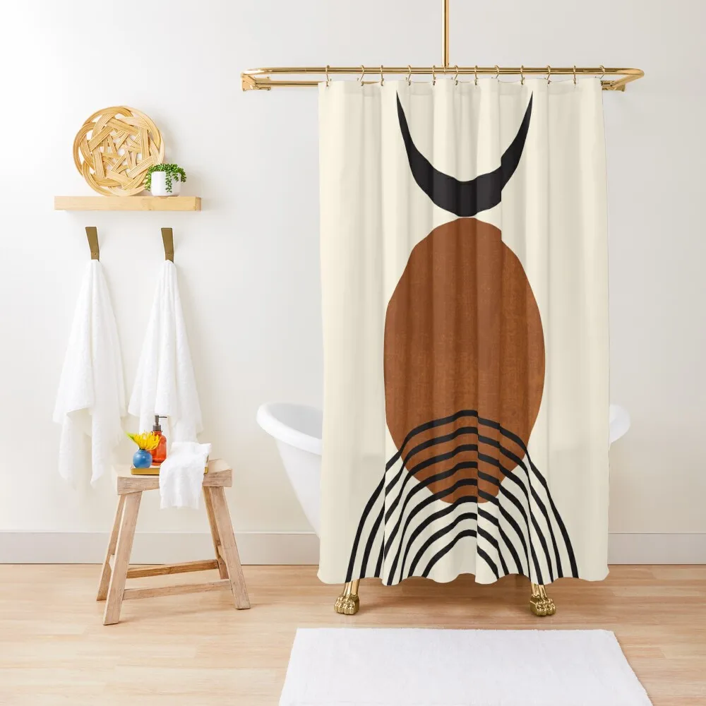 

Mid century modern rainbow Shower Curtain Waterproof Shower Anime Shower Window Set For Bathroom Curtain