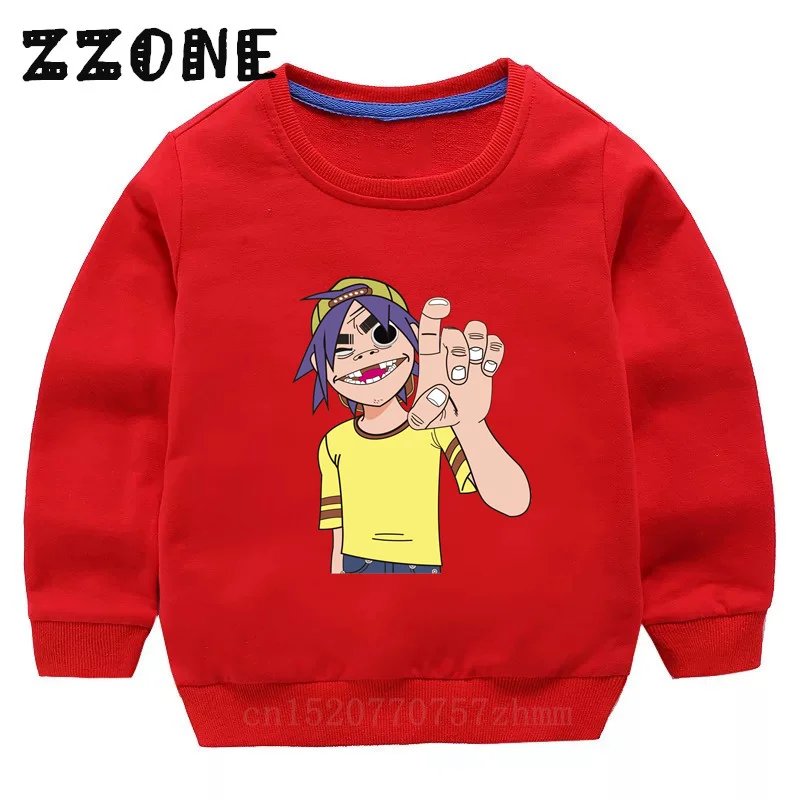 Hot Sale Kids Sweatshirts Gorillaz Rock Band Print Fashion Children Hoodies Baby Pullover Outwear Tops Funny Girls Boys Clothes