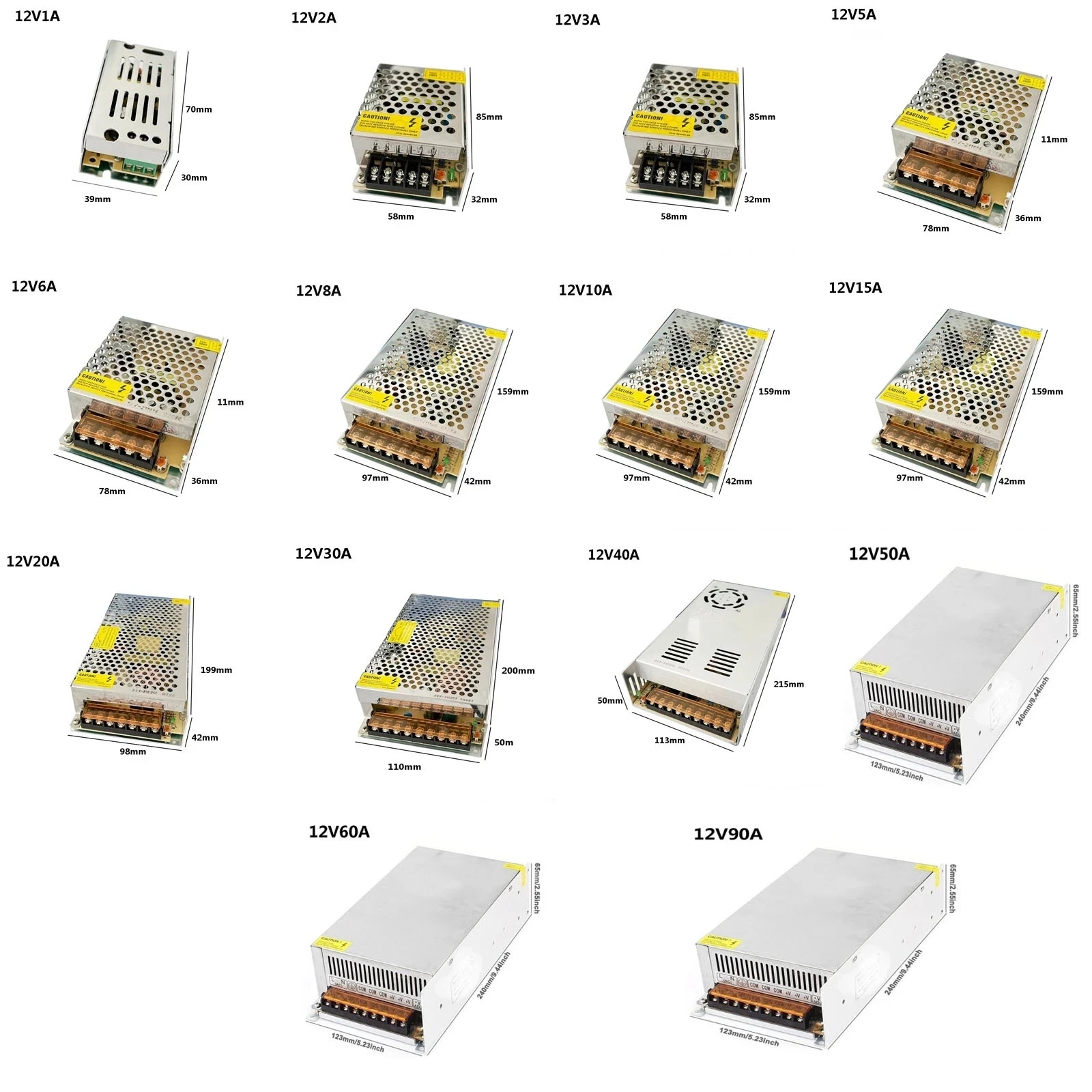 Switching Power Supply  110V 220V to DC 5V 12V 24V 48V 1A 2A 3A 5A 10A 20A 30A 40A For CCTV LED Strip Power Supply Adapter