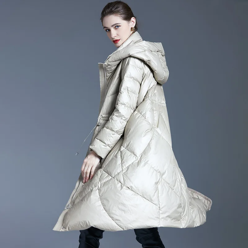 Damskie zimowe ocieplane kurtki 2023 ciepłe płaszcze z piór damskie długie wyściółki odzież damska lekkie ocieplane ubrania nowej odzieży wierzchniej