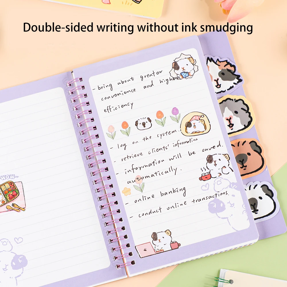 Cute Spiral Coil Notepad Notebook Stationery With Bookmark Inside Flat Spreadable Thick Paper Smooth Writing School Students