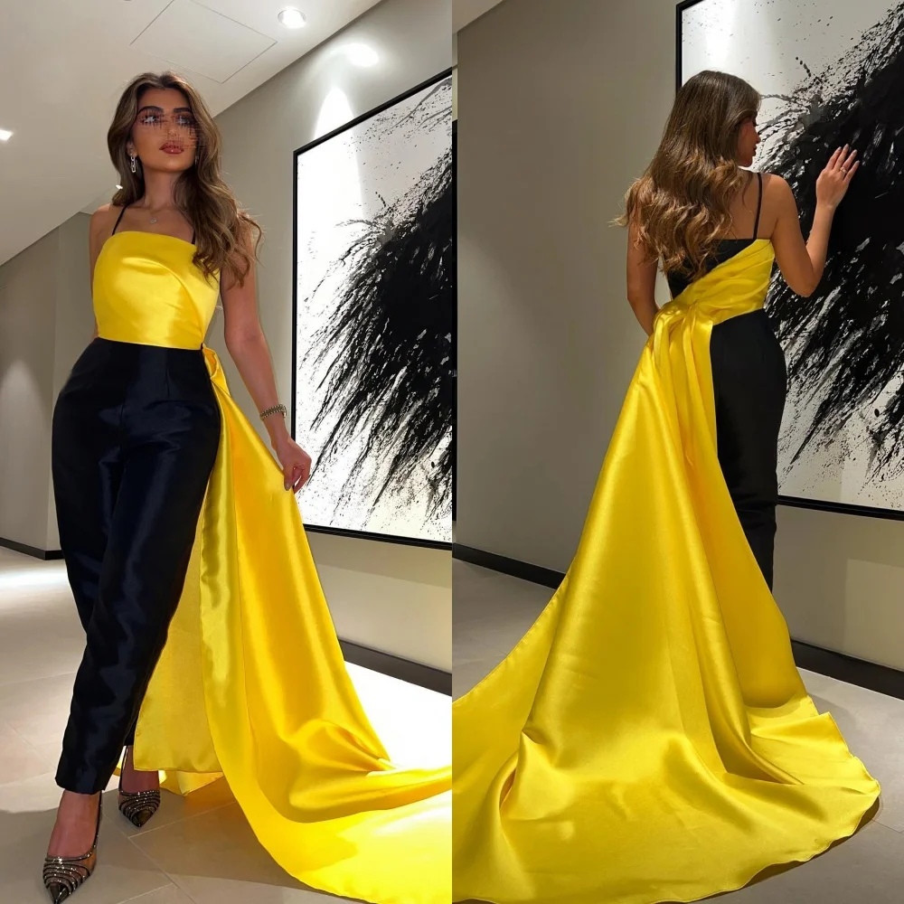 

Customized Simple Spaghetti Strap Mermaid Evening Dresses Knot s Formal Occasion Gown party dresses вечернее платье فستان на вы