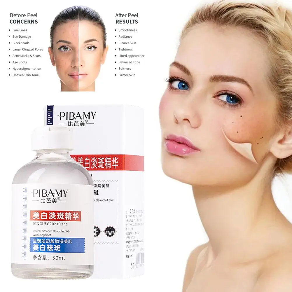 Pibamy-Soro Facial com Vitamina C Chino, Soro Facial Chino, Sardas, Anti-Rugas, Essência, Cuidados com a Pele, Defeitos, 50ml, T9L5