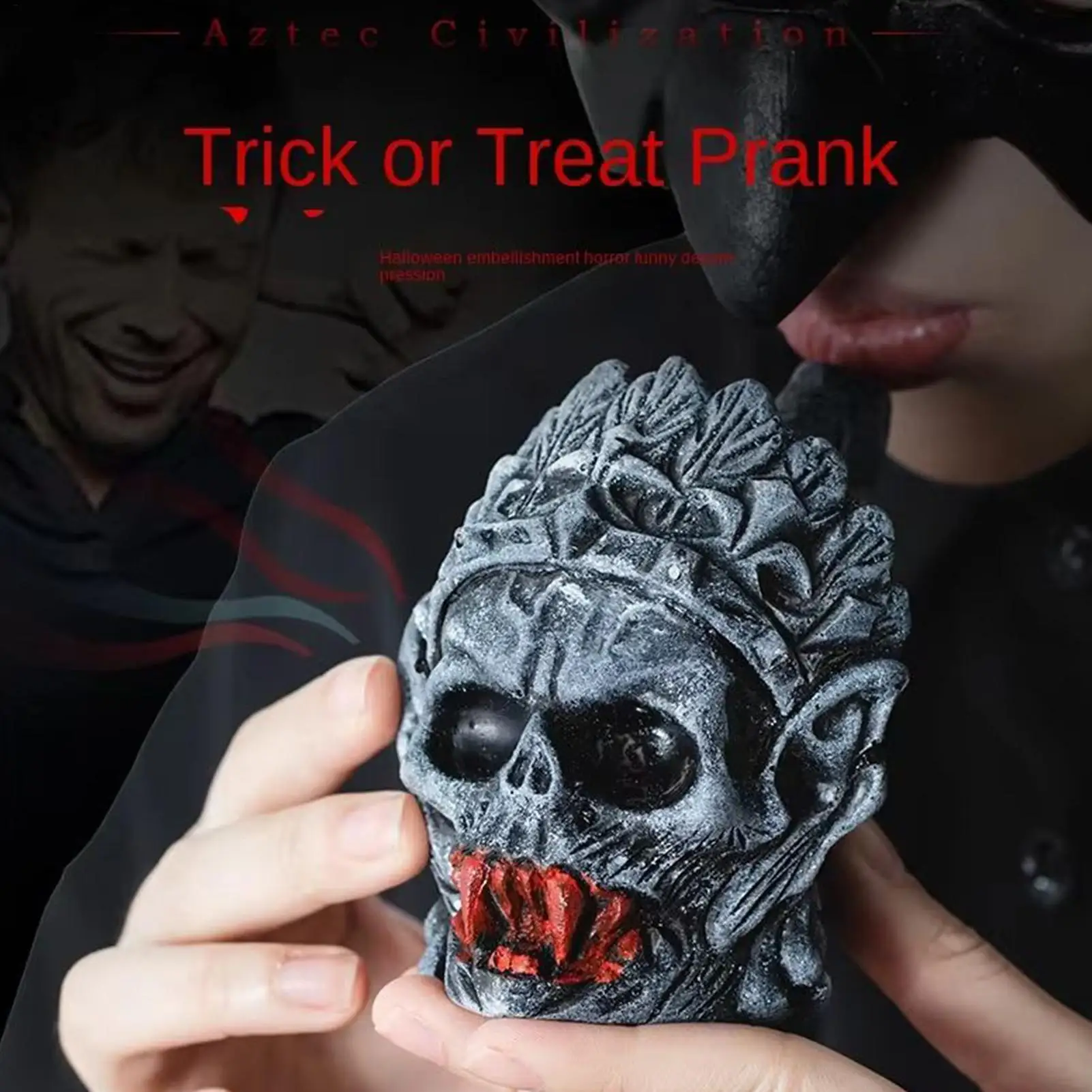 

Ацтекский свисток-призрак смерти, рыцарь-демон, вампир, Хэллоуин, ацтекский свисток смерти для походов, кемпинга, свисток выживания