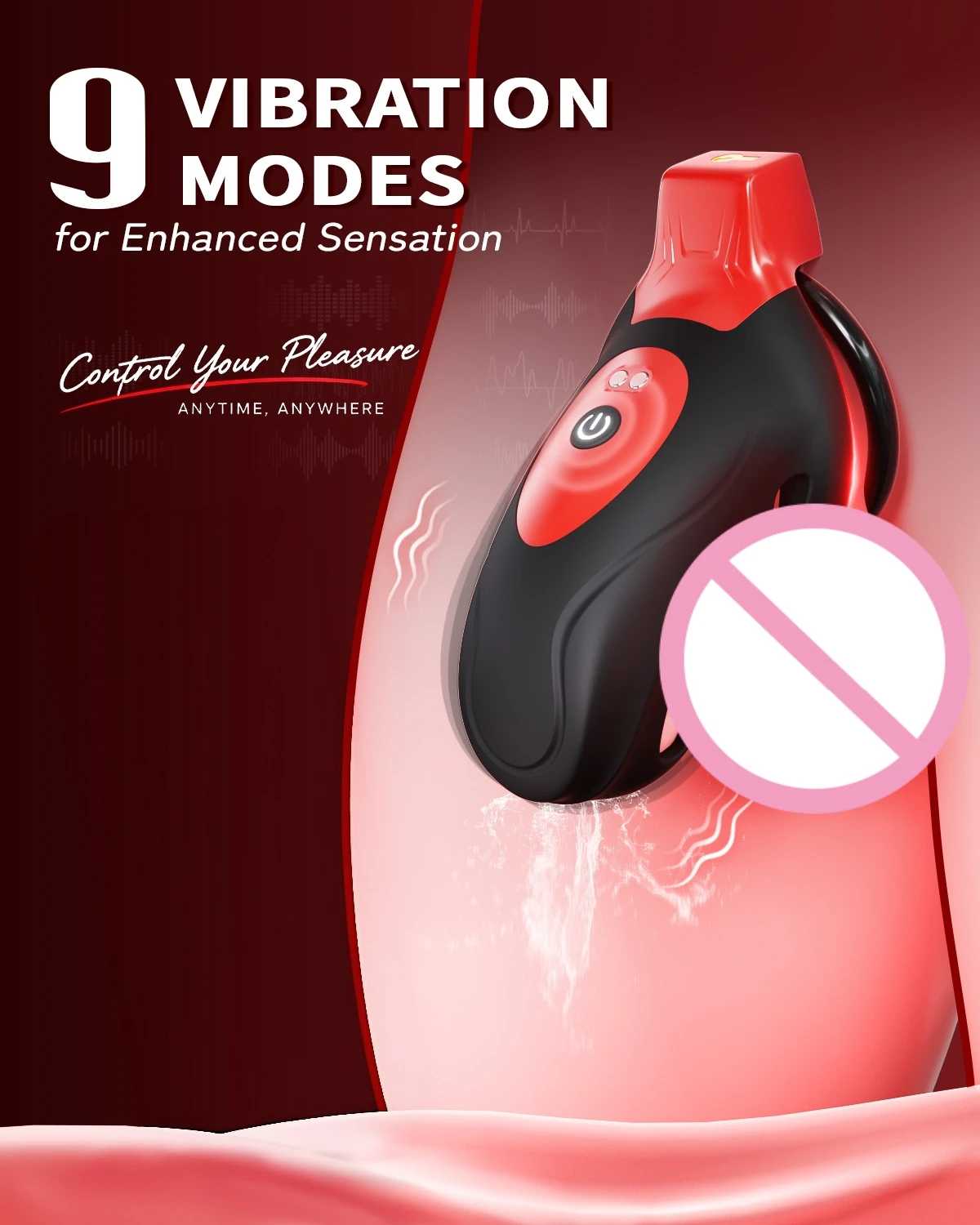 KUSHOR Male Vibrating Chastity Cage Cock Cage with 4 Size Rings Chastity Devices Lightweight Breathable Adults Sex Toys for Men