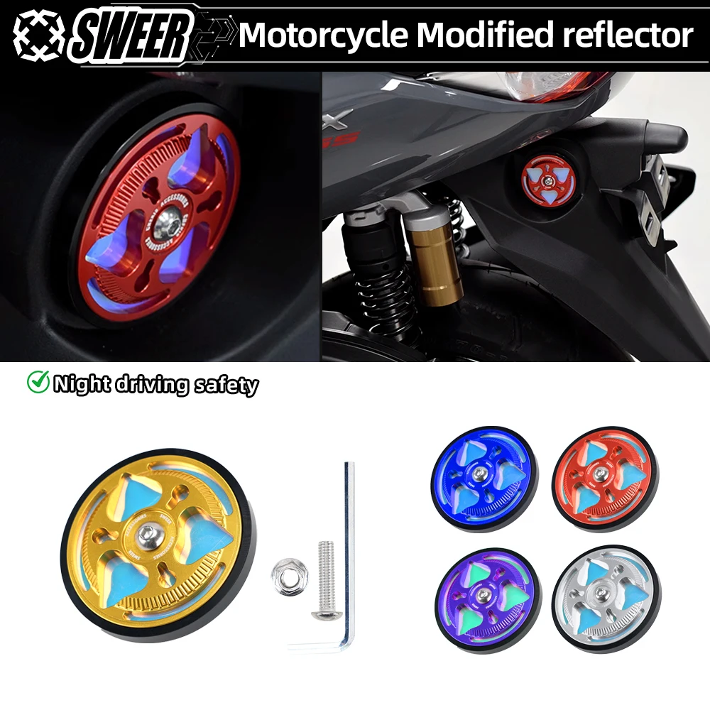 Motorcycle Night Luminous Reflector Warning Reflective Sign For YAMAHA NMAX 125 155 160 Scooter Modified Safety Warning Plate Ac