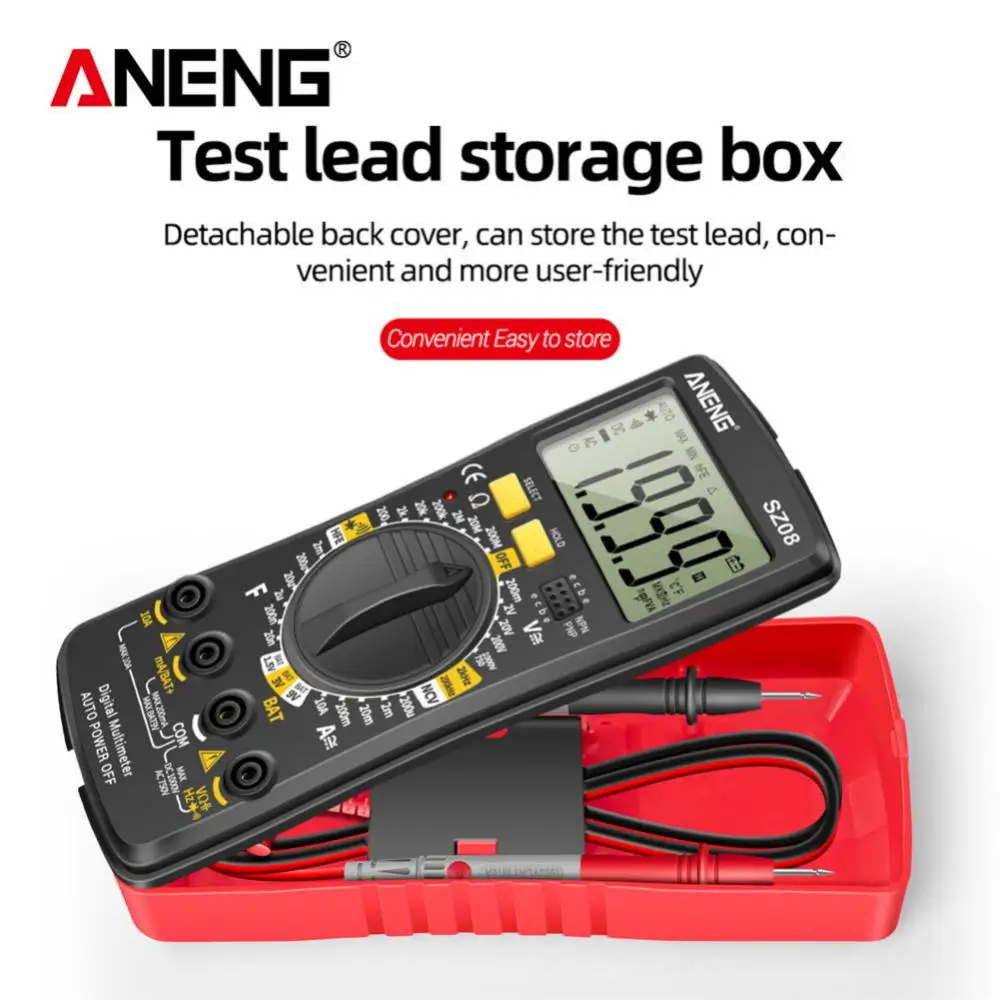 ANENG SZ08 Digital Multimeter Ultra-thin storage Professional Multimetro Auto Voltmeter AC DC 220V Resistance Handhold Testers