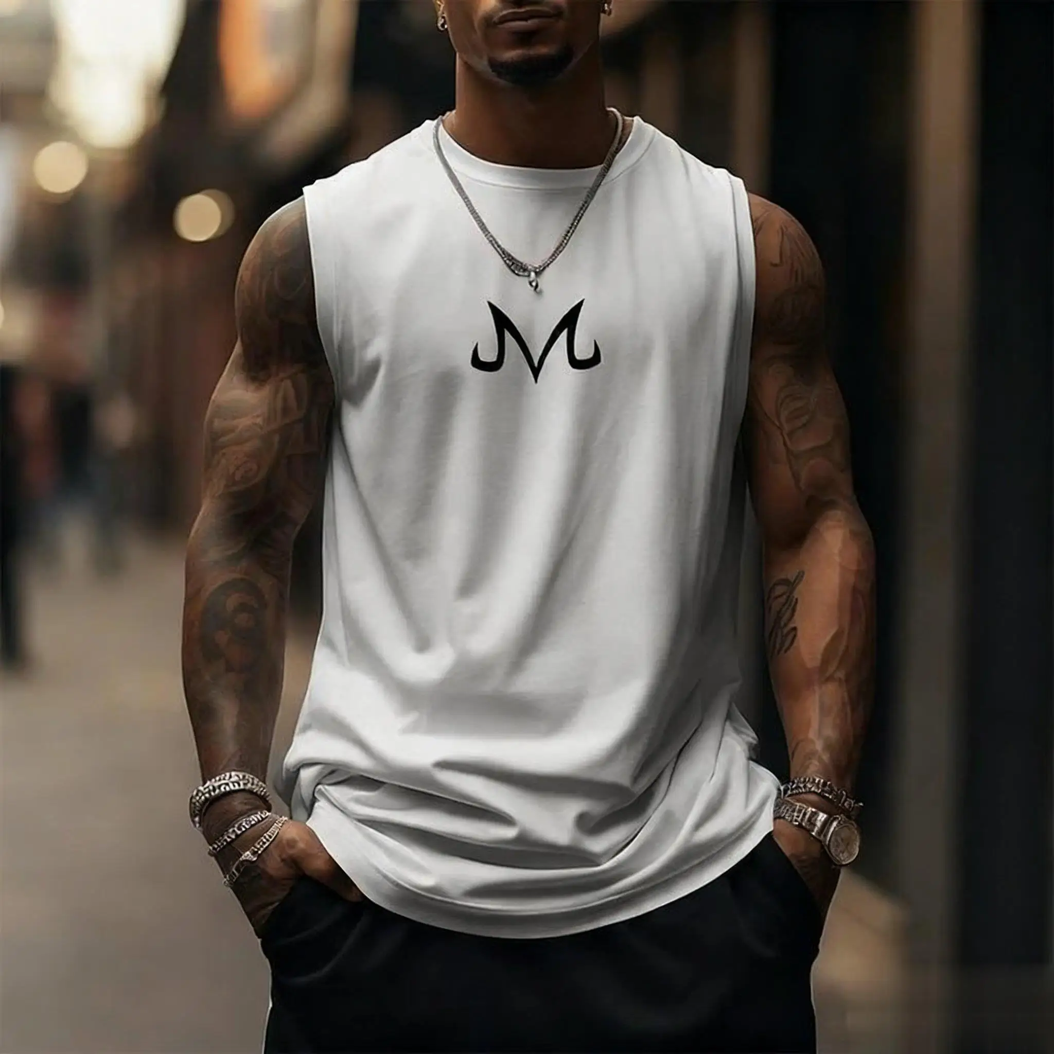 Camiseta sin mangas Dragon Ball Majin para hombre, ropa informal con estampado de Anime, chaleco sin mangas muscular, camisa de entrenamiento para gimnasio, moda informal ​ ​   Verano de 2025