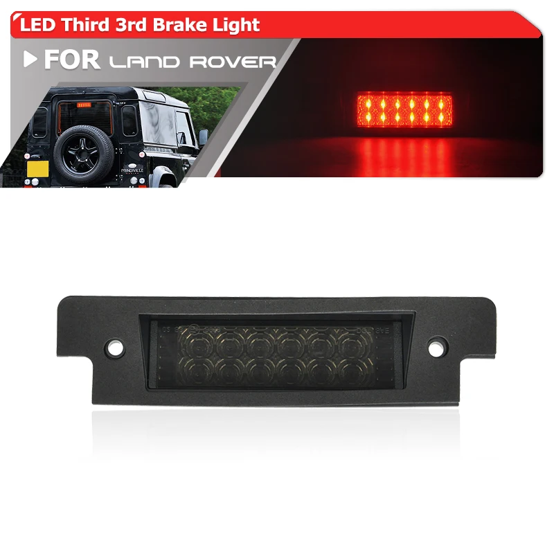 Replace OEM# XFG100330 Smoke Lens Led High-Mount Third Brake Stop Light Lamp For Land Rover Defender 90/110 Discovery