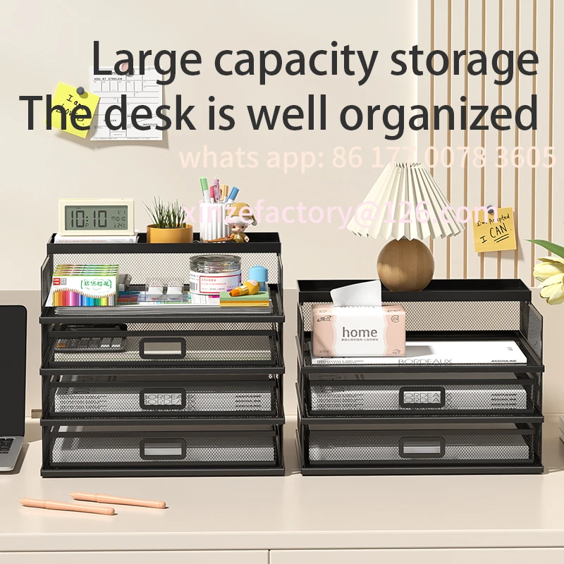 Bandeja de cartas apilable de 4 niveles personalizable, organizador de papel para escritorio de oficina, soporte de escritorio para accesorios de letras de papel